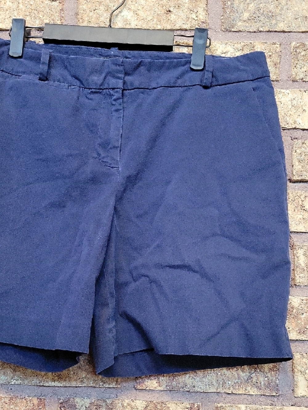 Talbots Navy Tailored Bermuda Shorts Cotton Stretch Size 10 - Picture 4 of 10